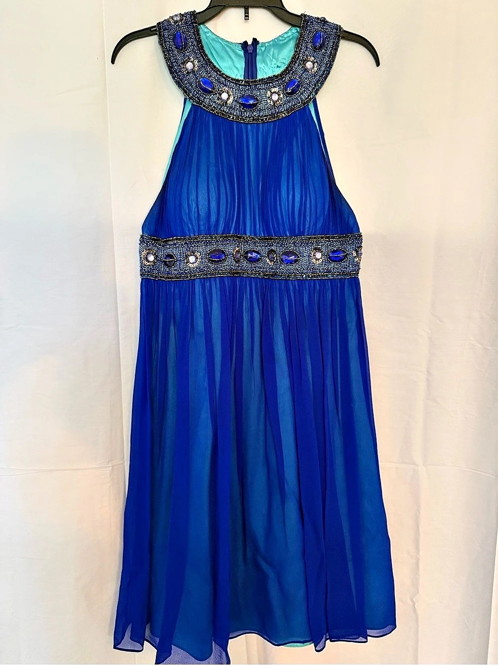 N T E L I N E Embellished  Dress in Blue Size 2 Like New